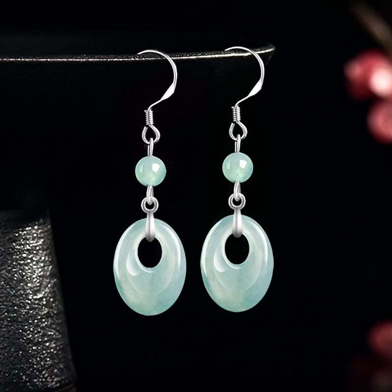 Rings - Myanmar Jadeite Ring Earrings 925 Silver