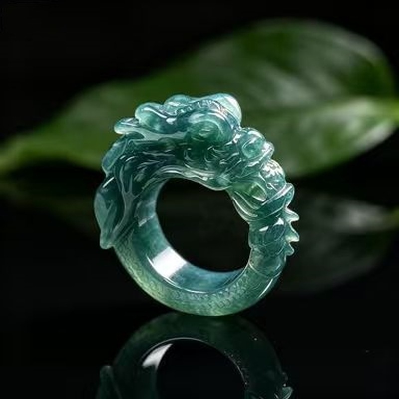 Jadeite A-grade blue water dra - Rings review and price