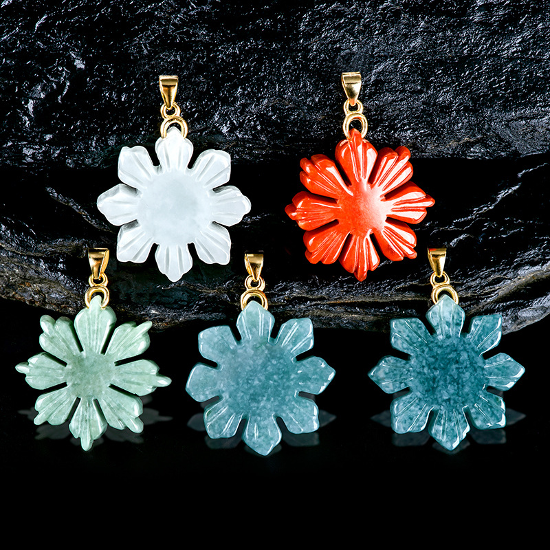 Myanmar Jade Sunflower Pendant - Necklaces review and price