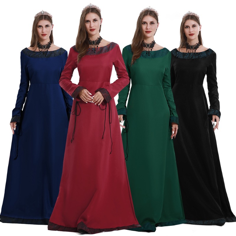 Women Medieval Long Dress V Ne - Necklaces review and price