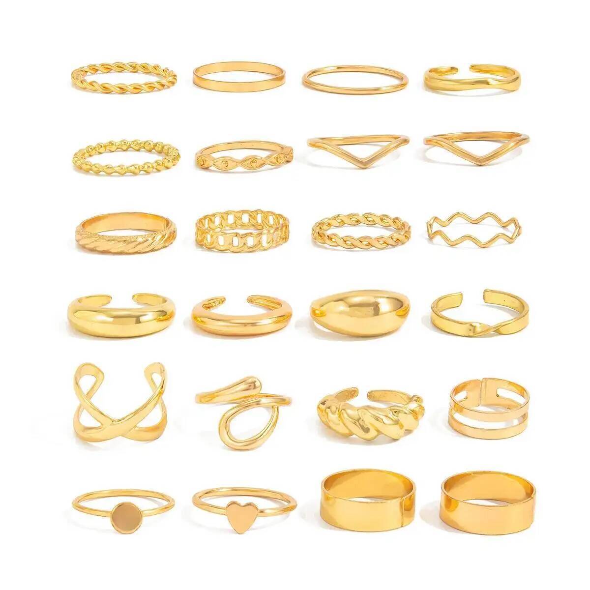 KunJoe 24Pcs/Set Trendy Irregu - Vintage Punk Knuckle Rings Set review and price