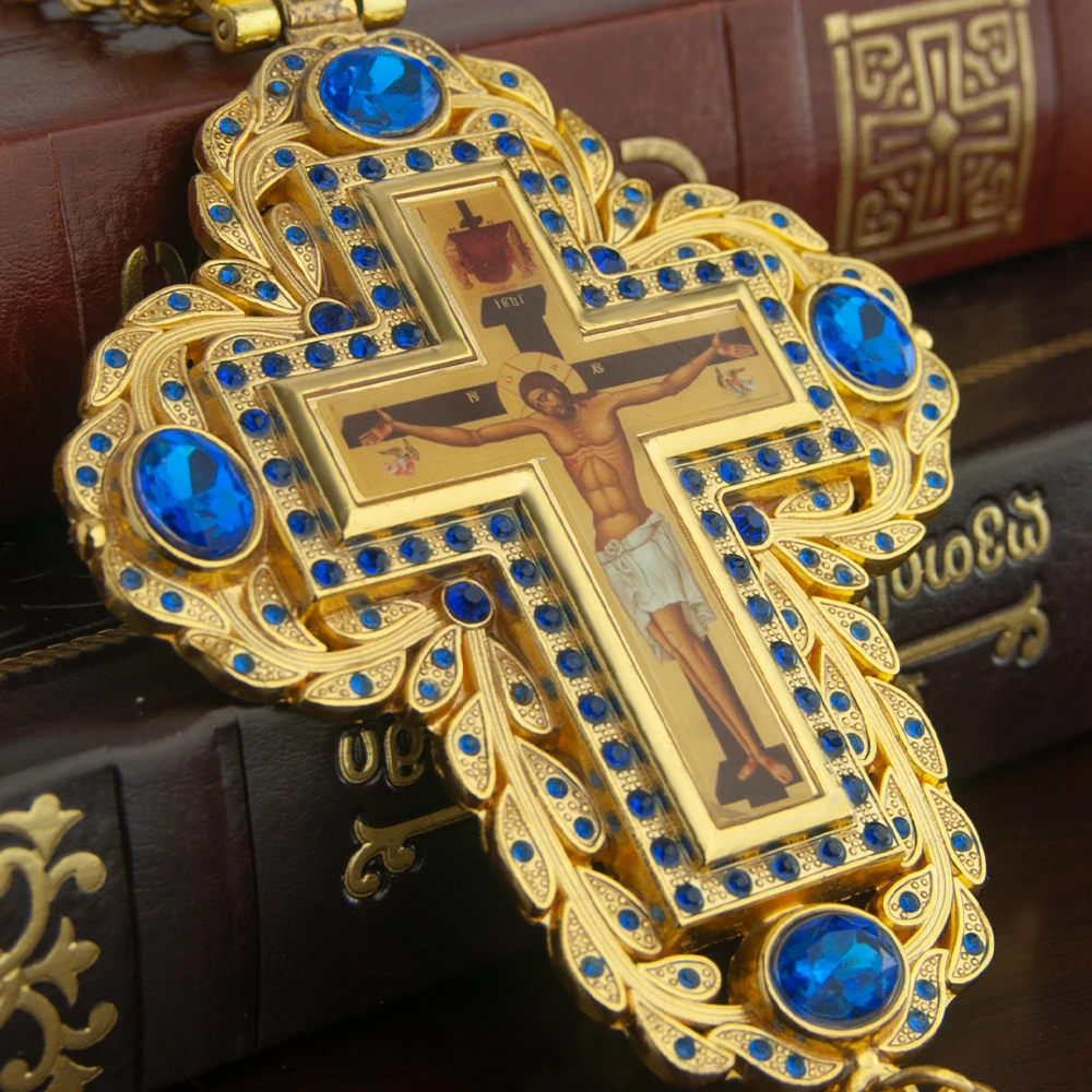 HTISOK Orthodox Bishop Pectora - Cross Pendant Necklace Gold review and price