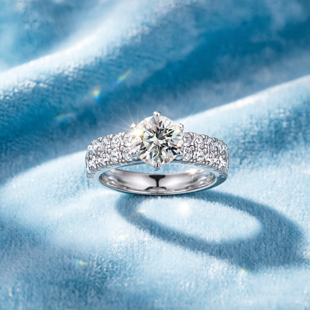 Hot selling fashion 100% s925  - Moissanite Engagement Ring 1 Carat review and price