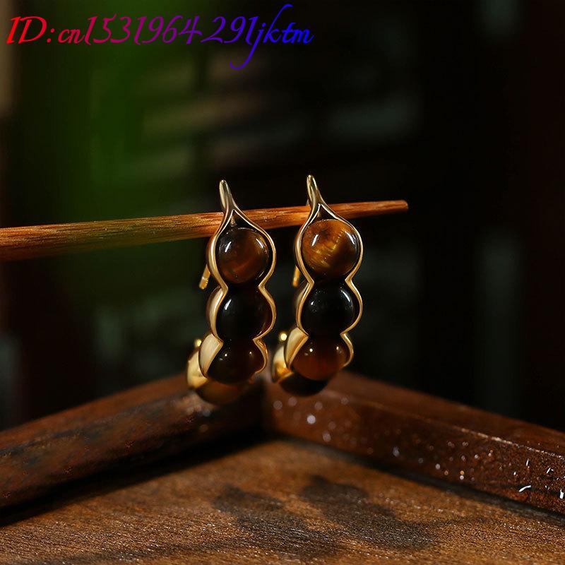 Tiger Eye Pod Earrings Gemston - Earrings review and price