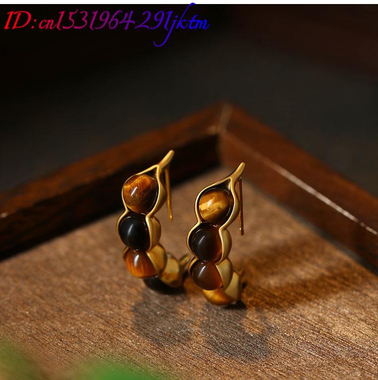 Tiger Eye Pod Earrings Gemston - Earrings review and price